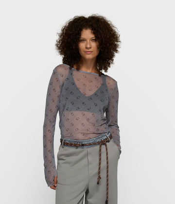 mesh long sleeve monogram | light graphite