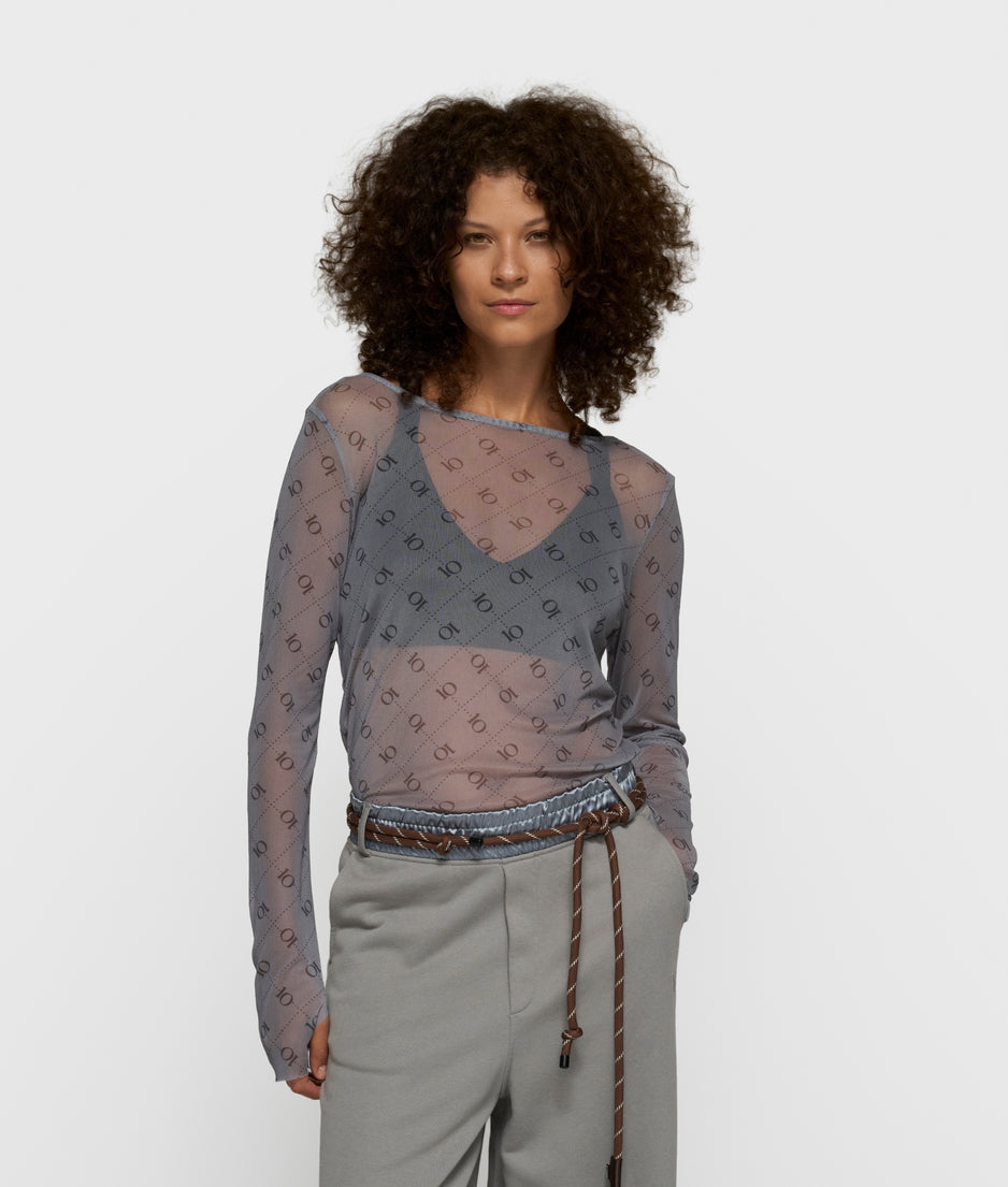 mesh long sleeve monogram | light graphite