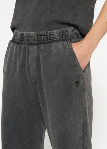 washed wide leg jogger | ash grey