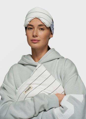 fleece eye mask stripes | ecru
