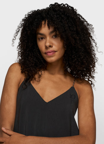 strappy dress modal | black