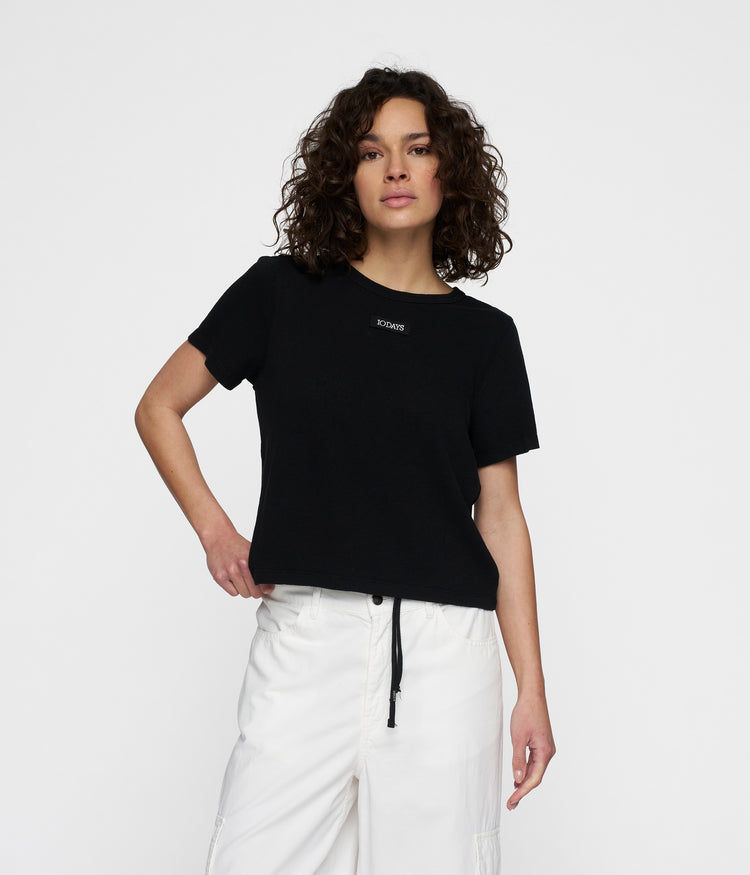 petite tee linen | black