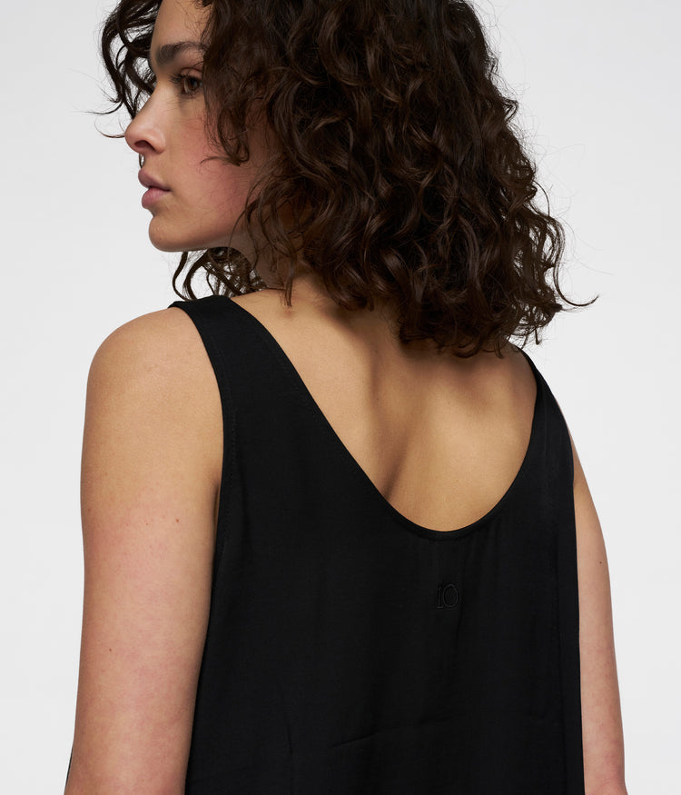 shiny tank top | black