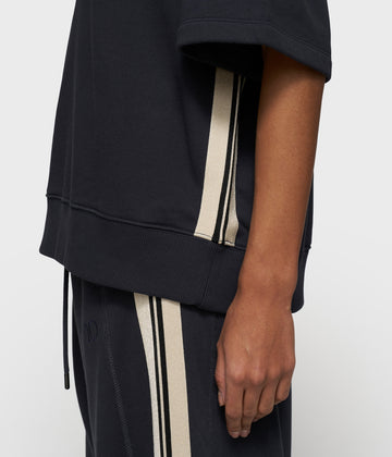 short sleeve sweater patch | dark navy