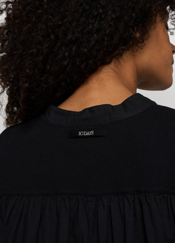 a-line ruffle dress | black