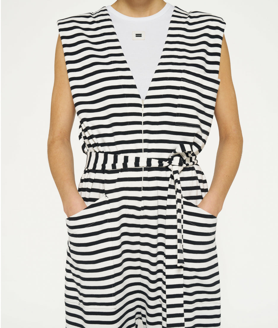 proud jumpsuit stripes | ecru/black