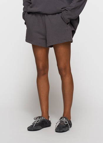 shorts slub fleece | steel blue