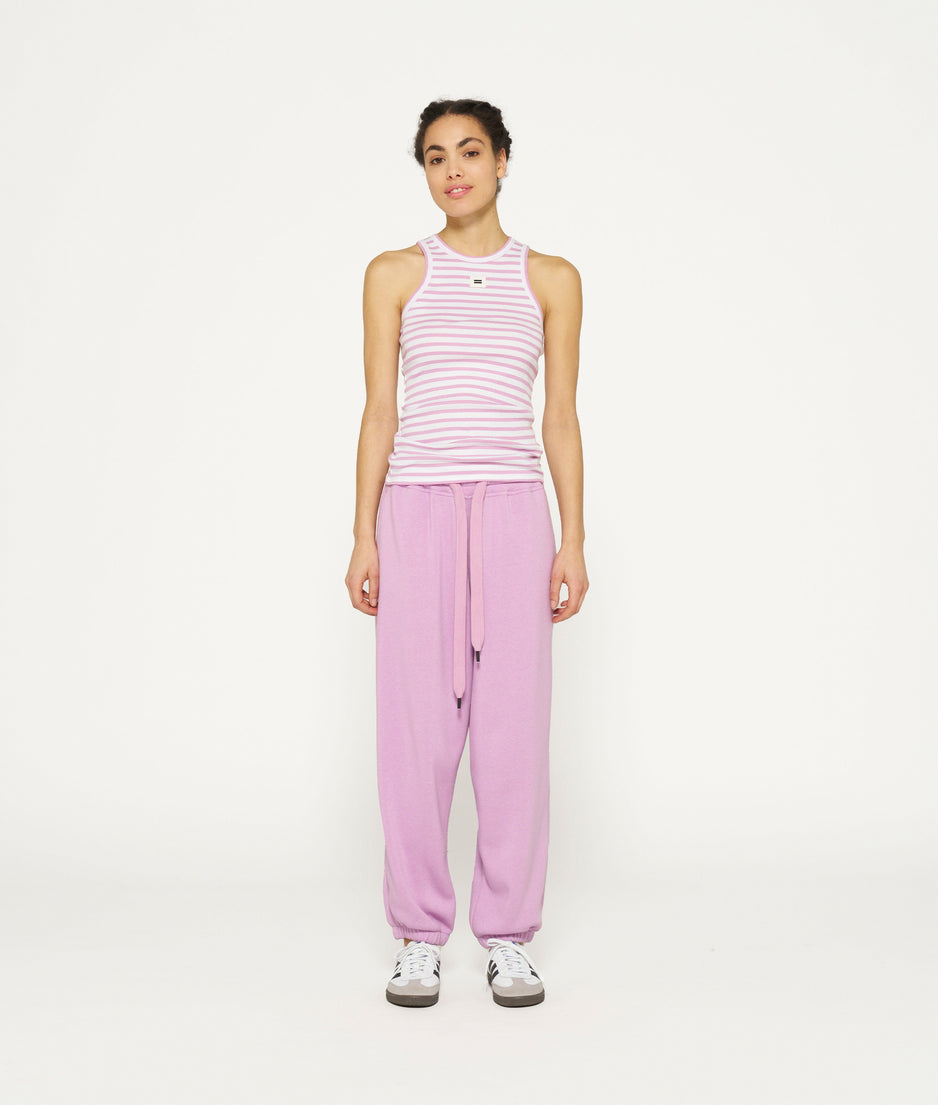 tank top rib stripes | ecru/violet