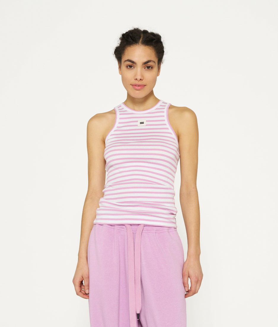 tank top rib stripes | ecru/violet