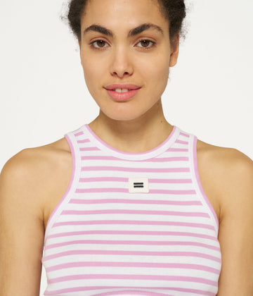 tank top rib stripes | ecru/violet