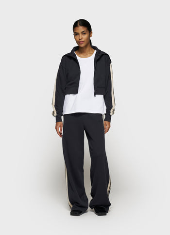 cropped zip cardigan fleece | dark navy