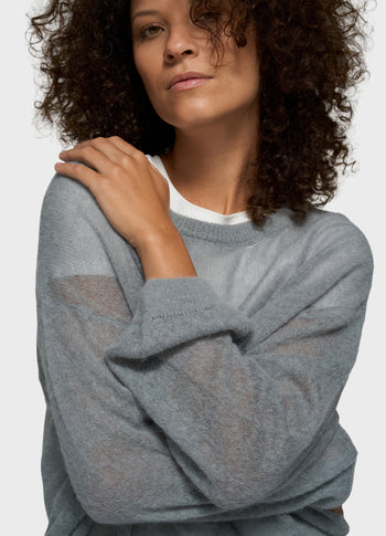 thin knit sweater | light graphite
