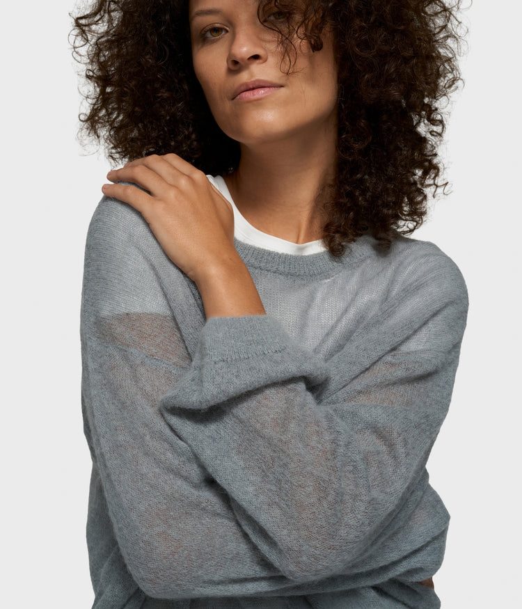 thin knit sweater | light graphite