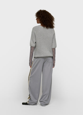 short sleeve knit sweater | light graphite