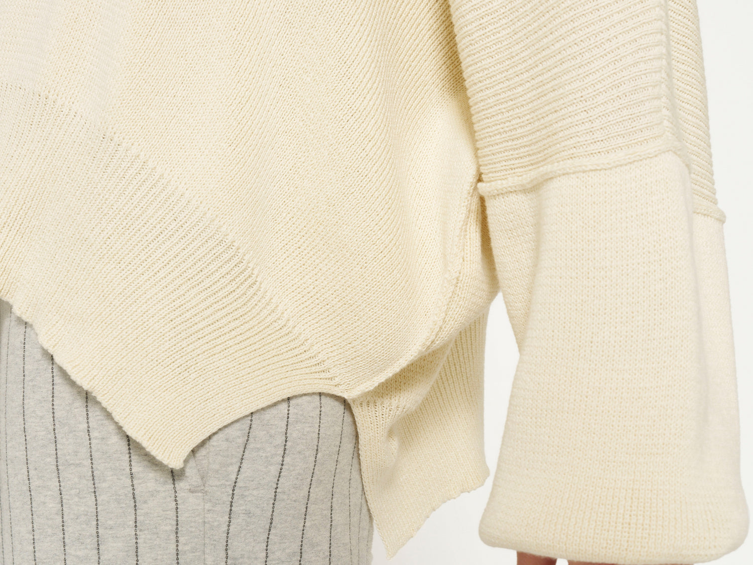 oversized cotton knit sweater | light safari