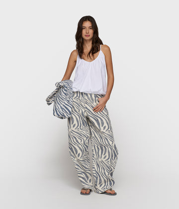 western pants zebra | light vanilla