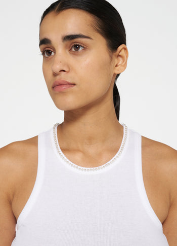 tank top pearl | white