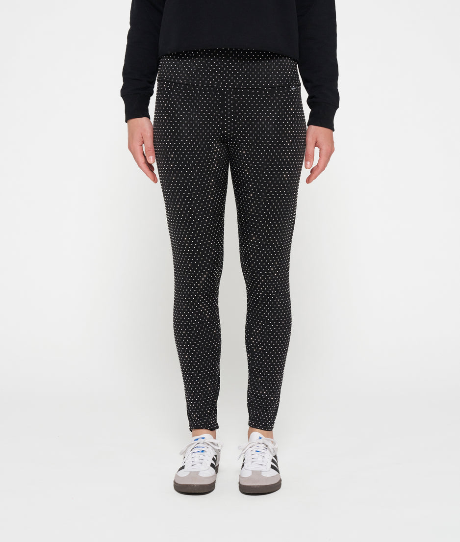 strass leggings | black