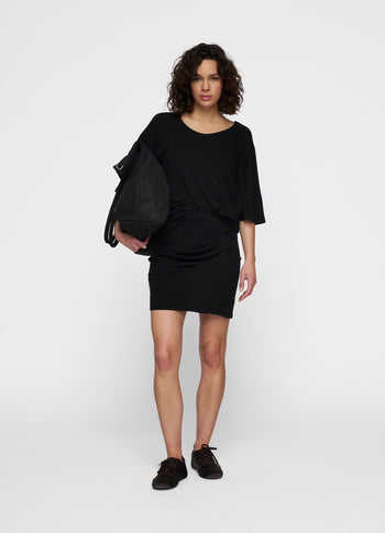 pleated skirt linen | black