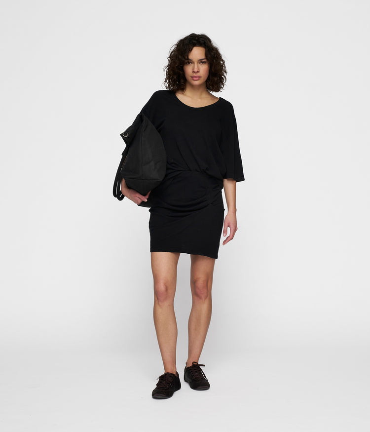 pleated skirt linen | black