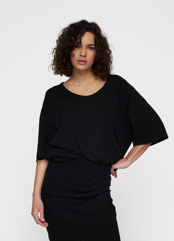 deep tee linen | black