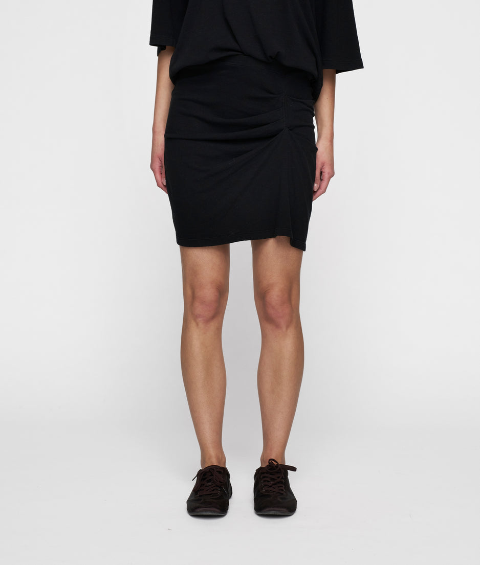 pleated skirt linen | black