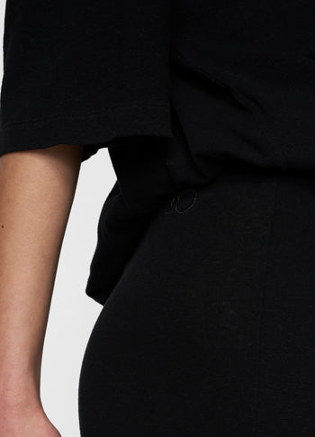 pleated skirt linen | black