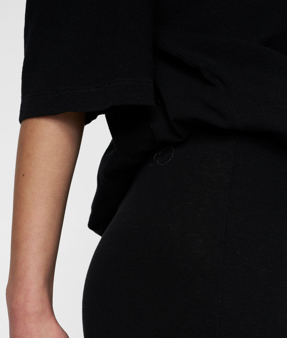 pleated skirt linen | black
