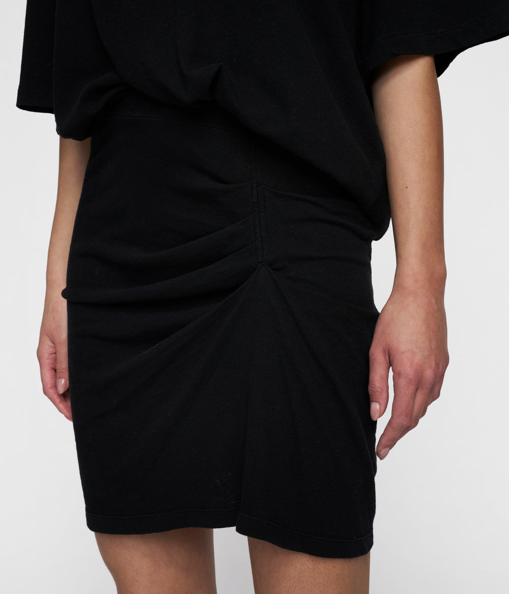 pleated skirt linen | black