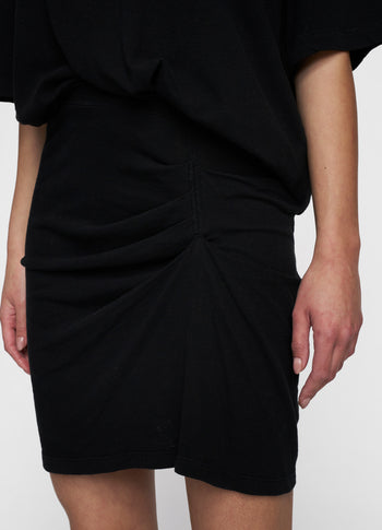pleated skirt linen | black