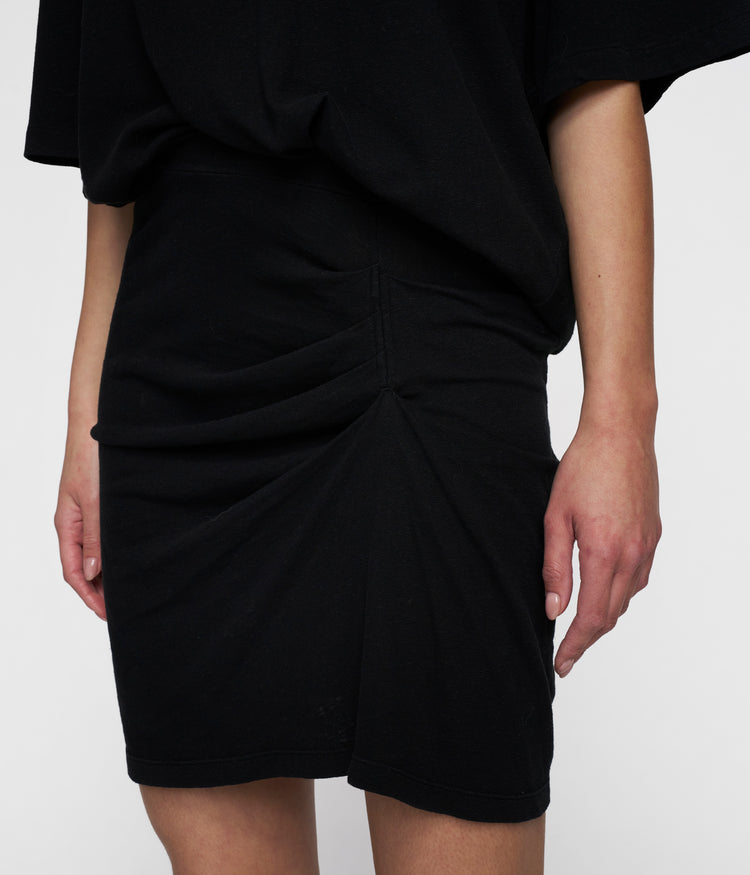 pleated skirt linen | black