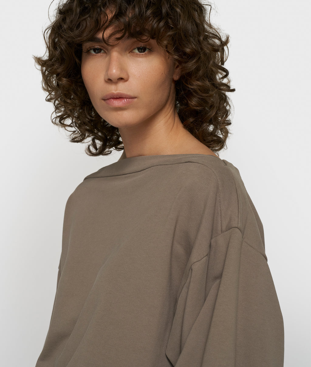 fleece top met boothals | portobello