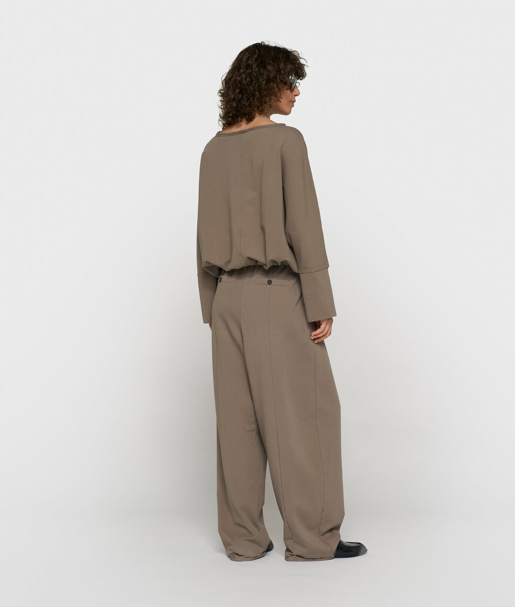 fleece top met vleermuismouwen | portobello