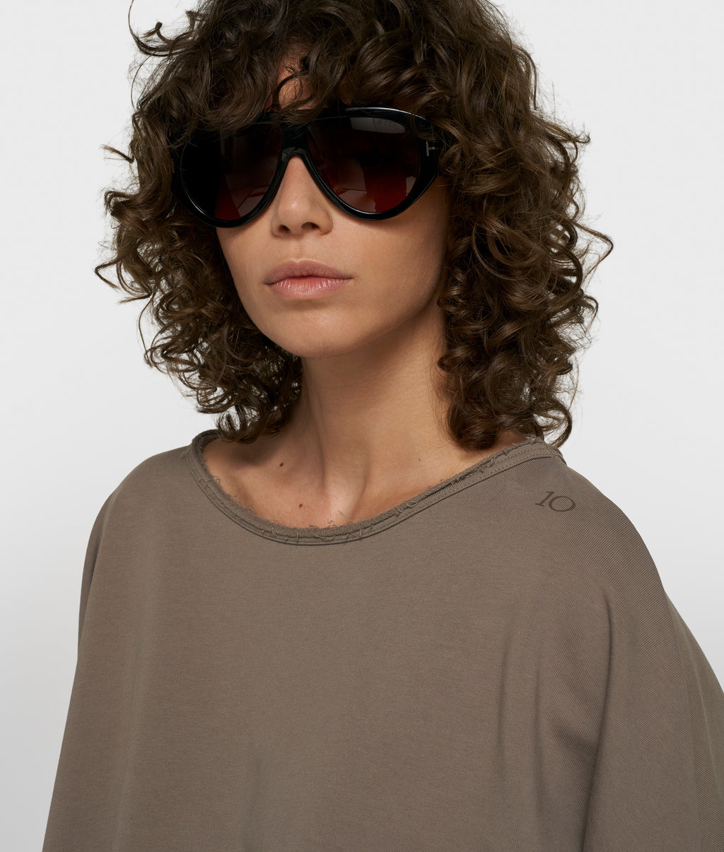 fleece top met vleermuismouwen | portobello