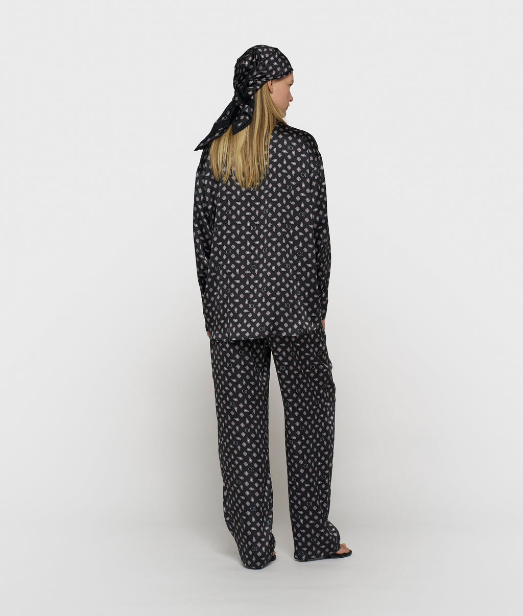 paisley fluid broek | black