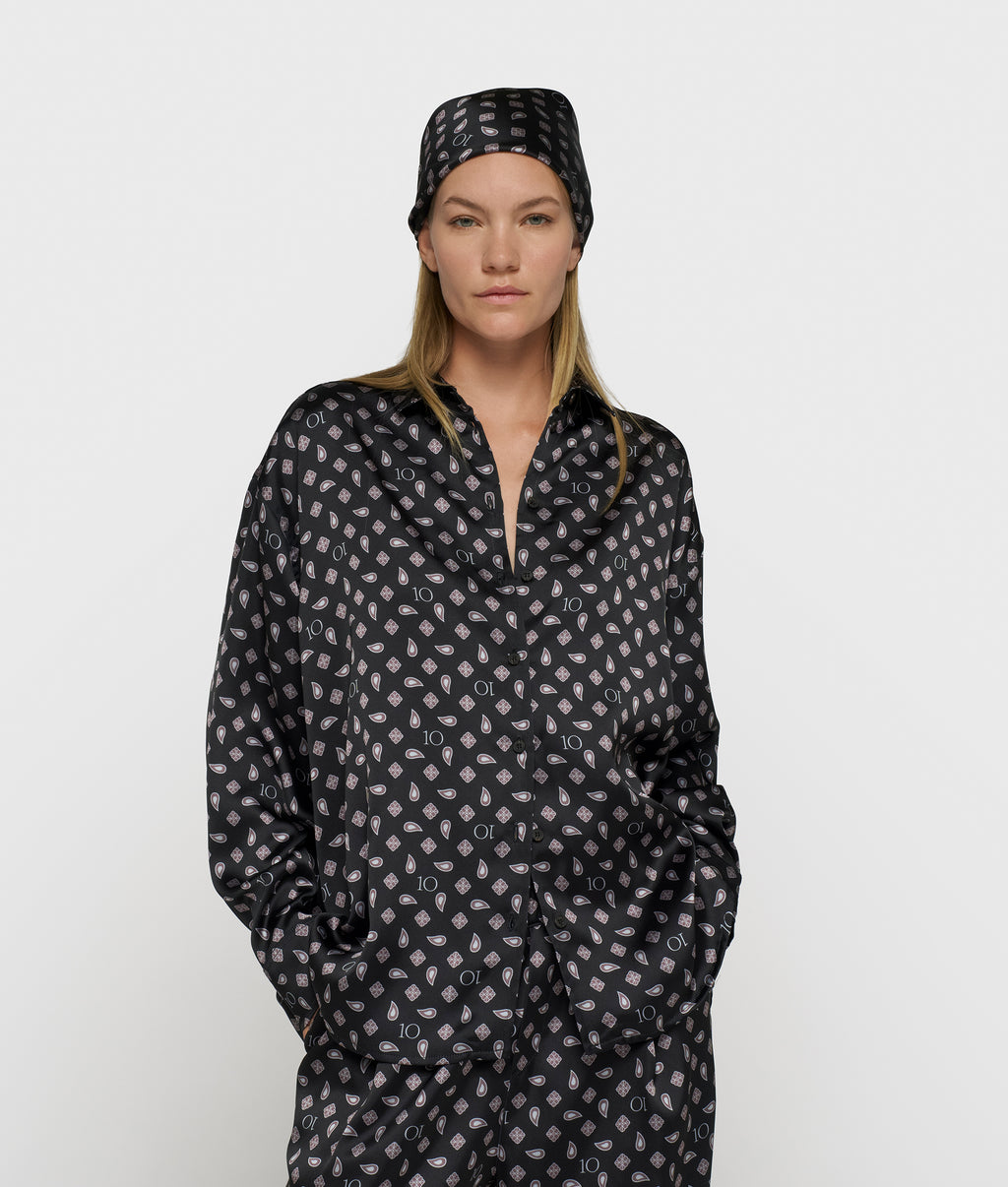 paisley fluid sjaal | black