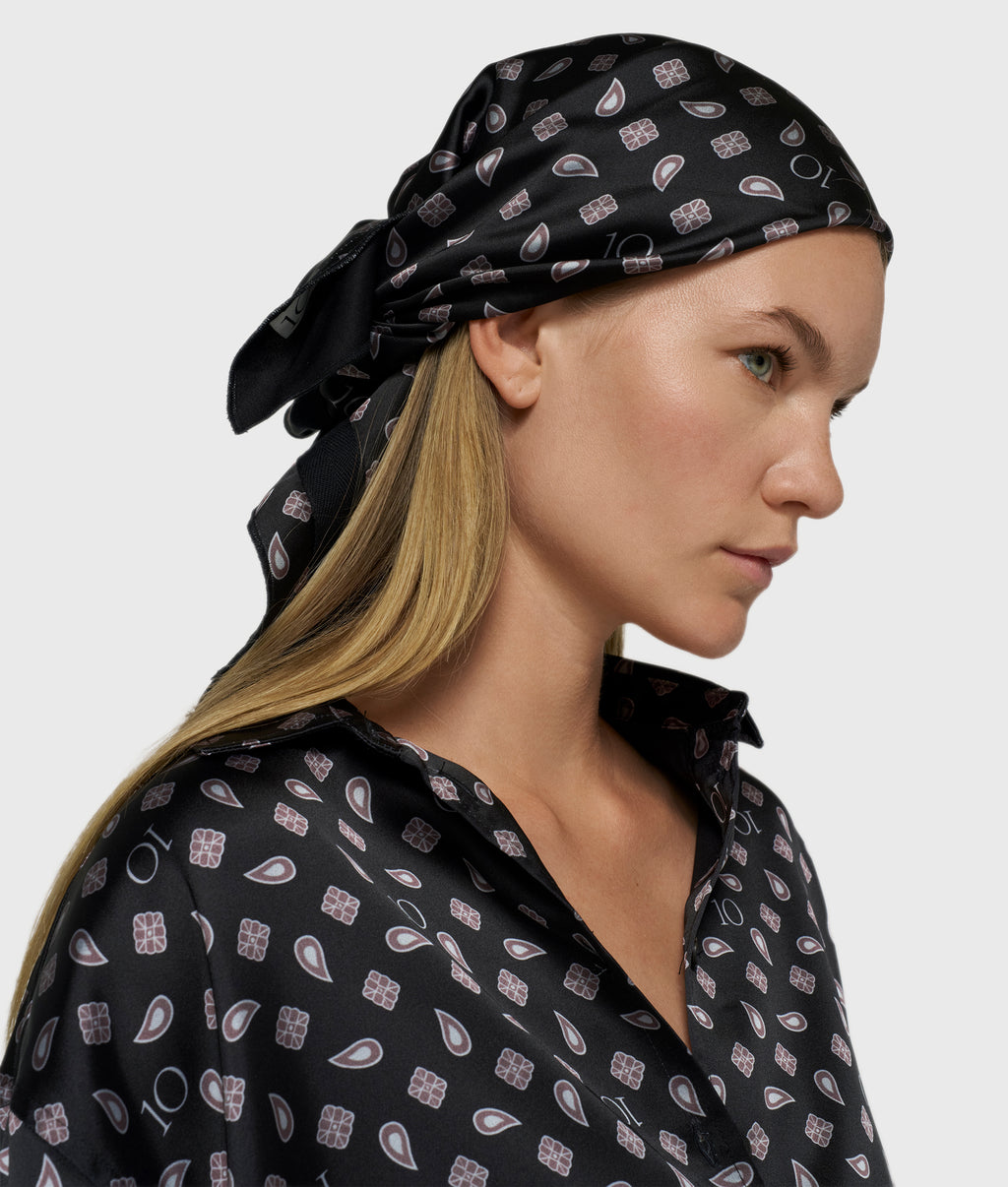 paisley fluid sjaal | black