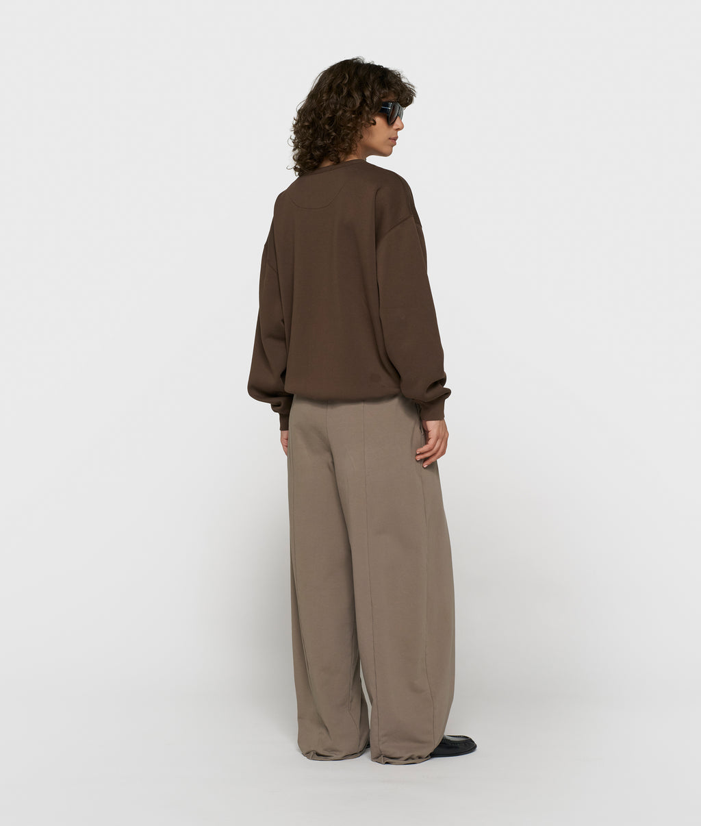 statement sweater met logo | brown
