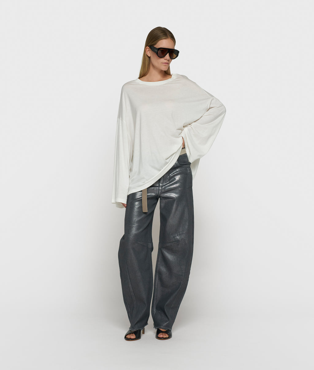 chique T-shirt met lange mouwen | ecru