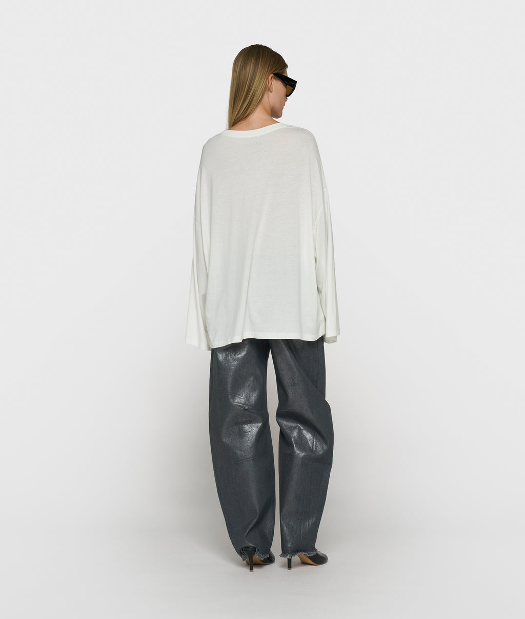 chique T-shirt met lange mouwen | ecru