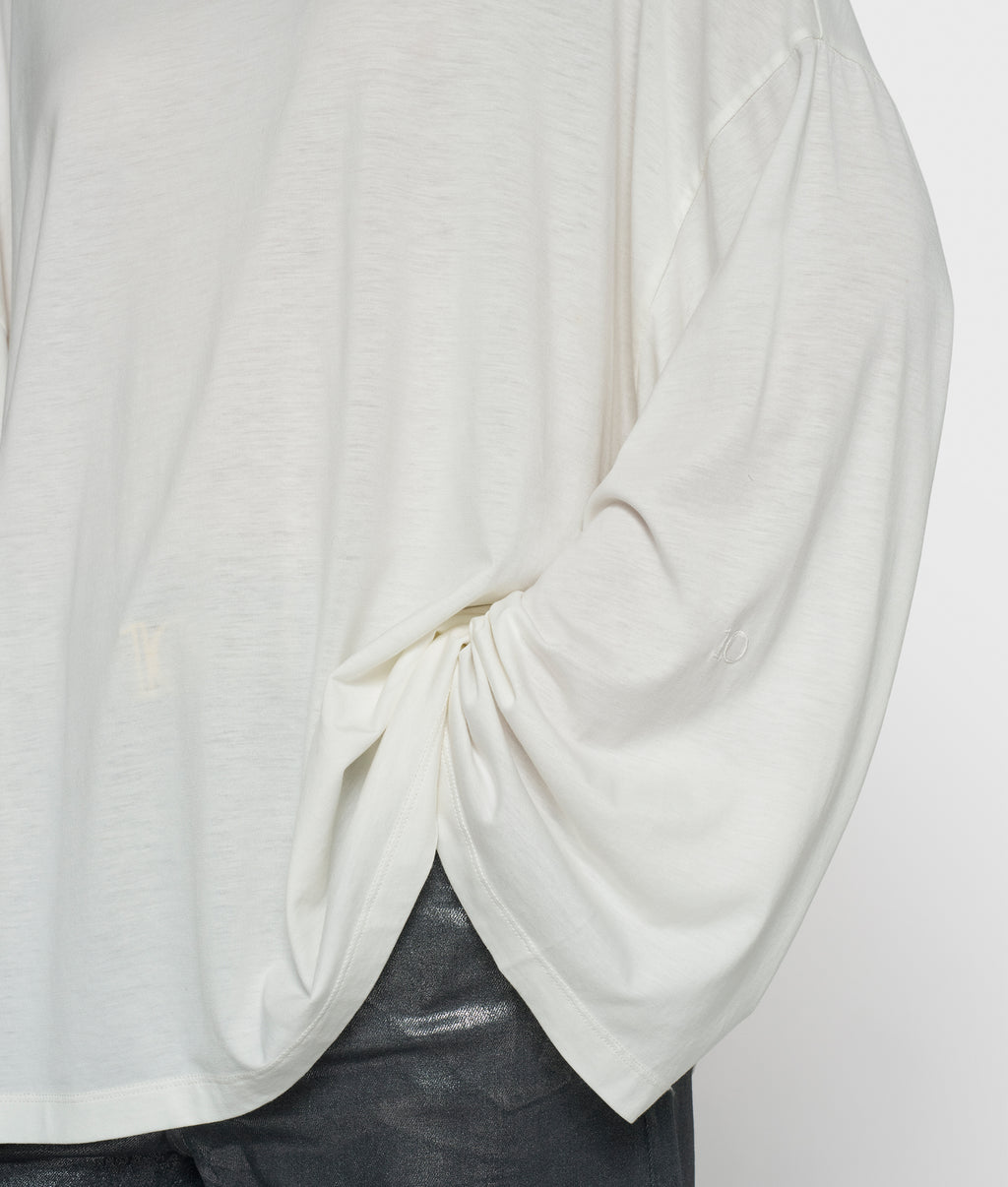 chique T-shirt met lange mouwen | ecru