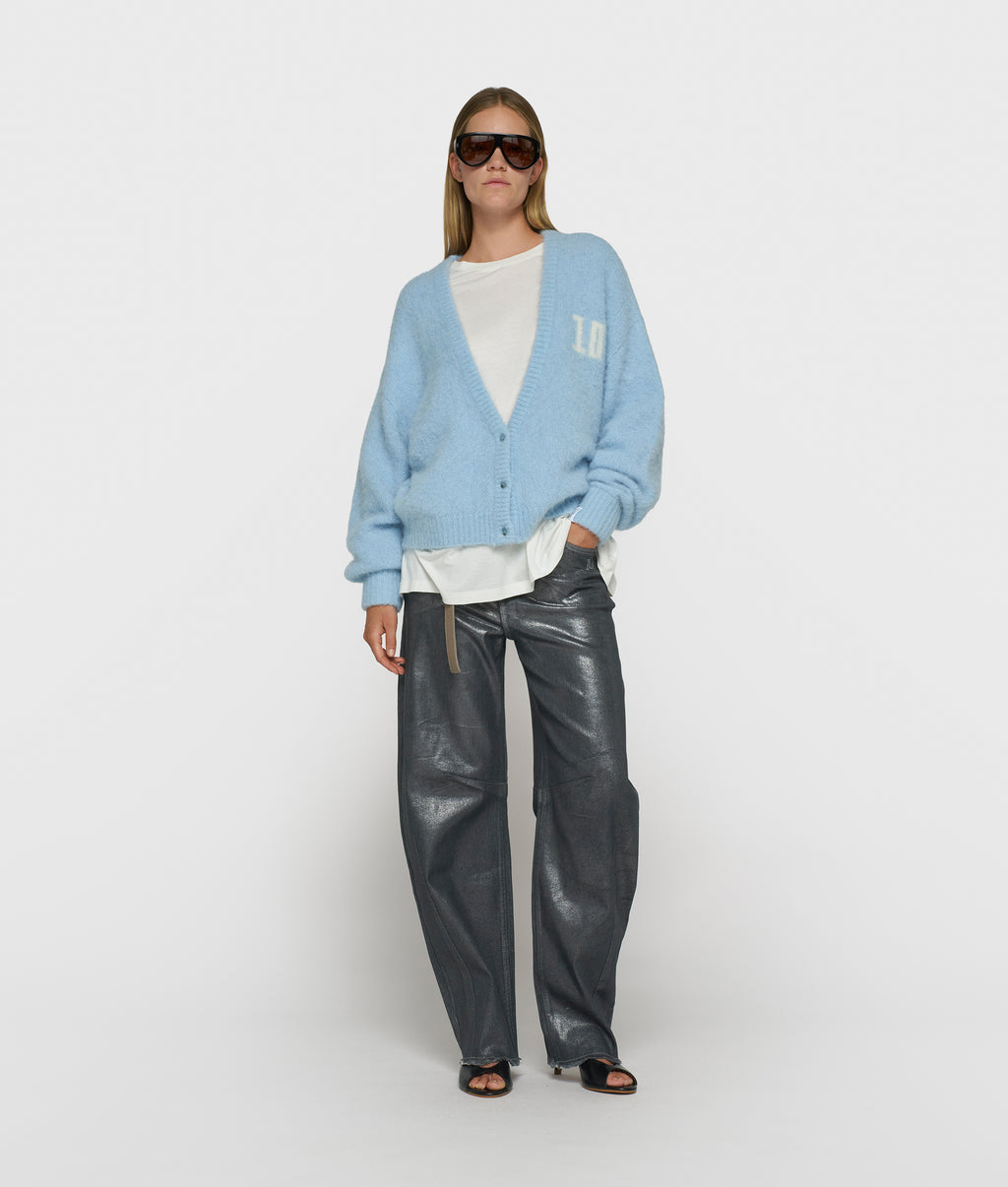 hairy gebreid vest | angel blue