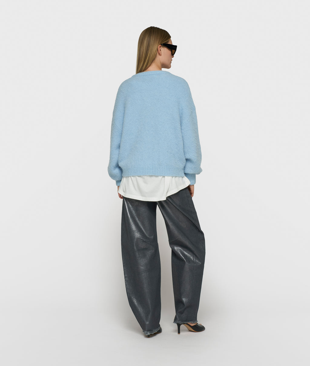 hairy gebreid vest | angel blue