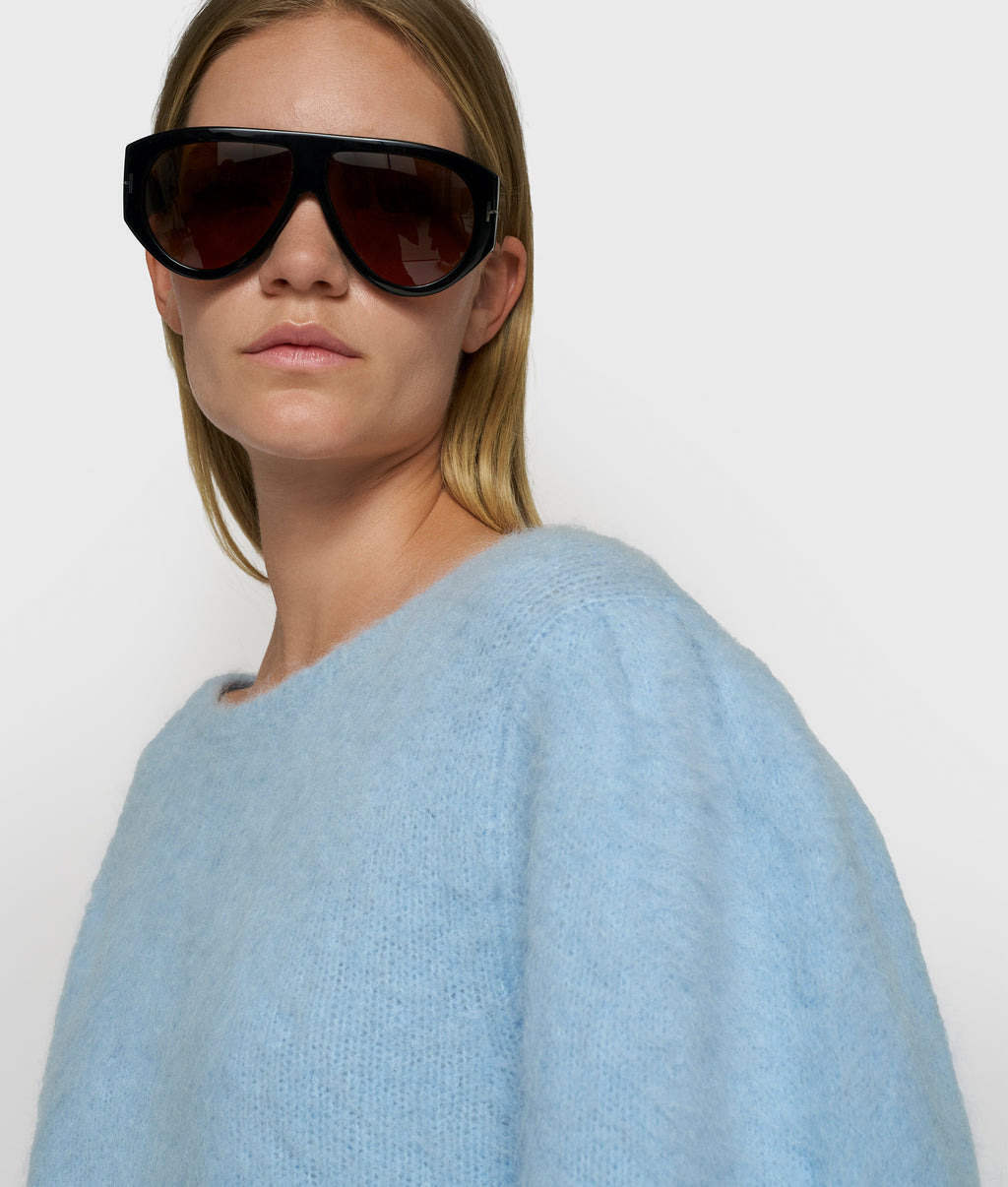 gebreide trui met pofmouwen | angel blue
