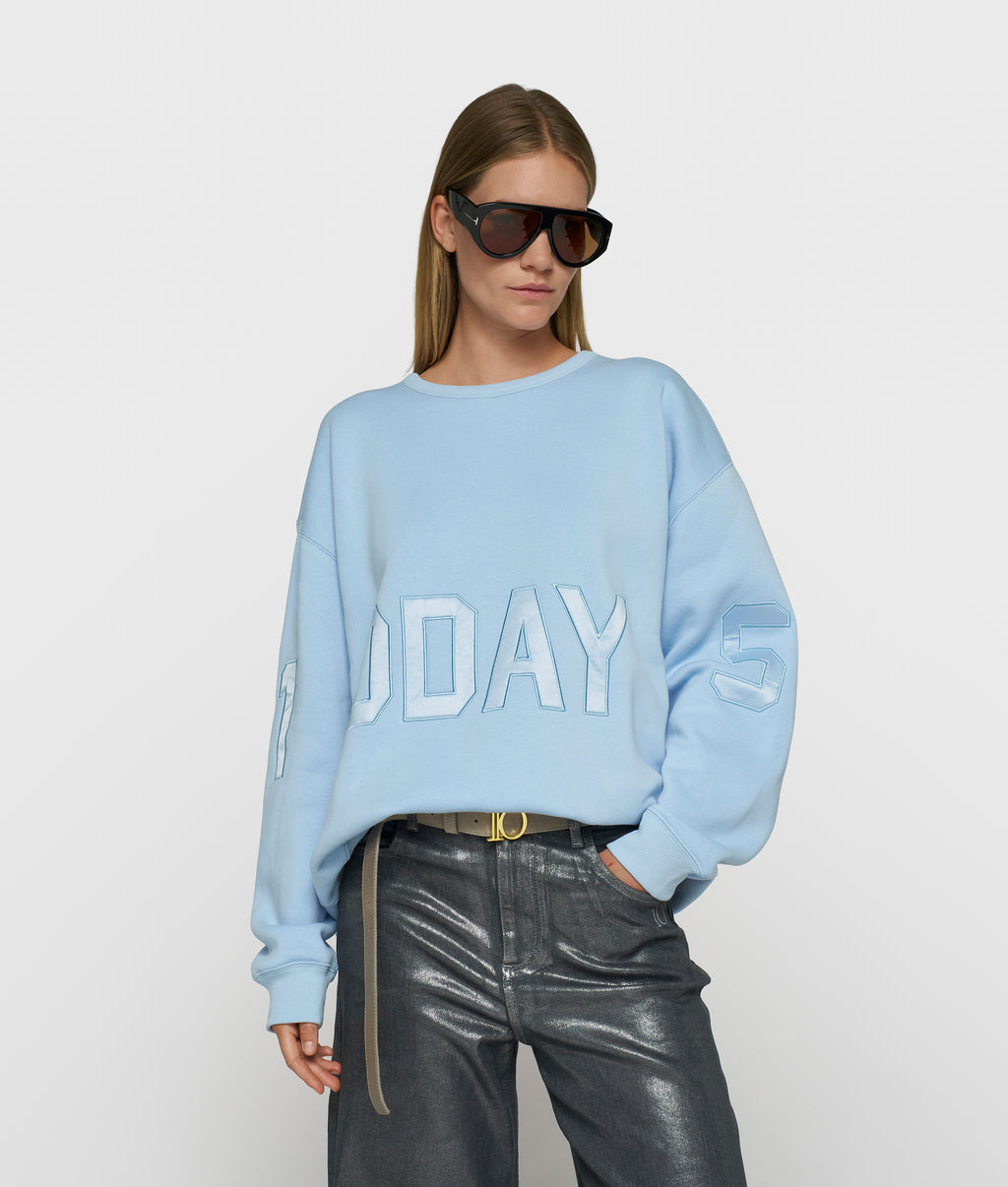 statement sweater | angel blue
