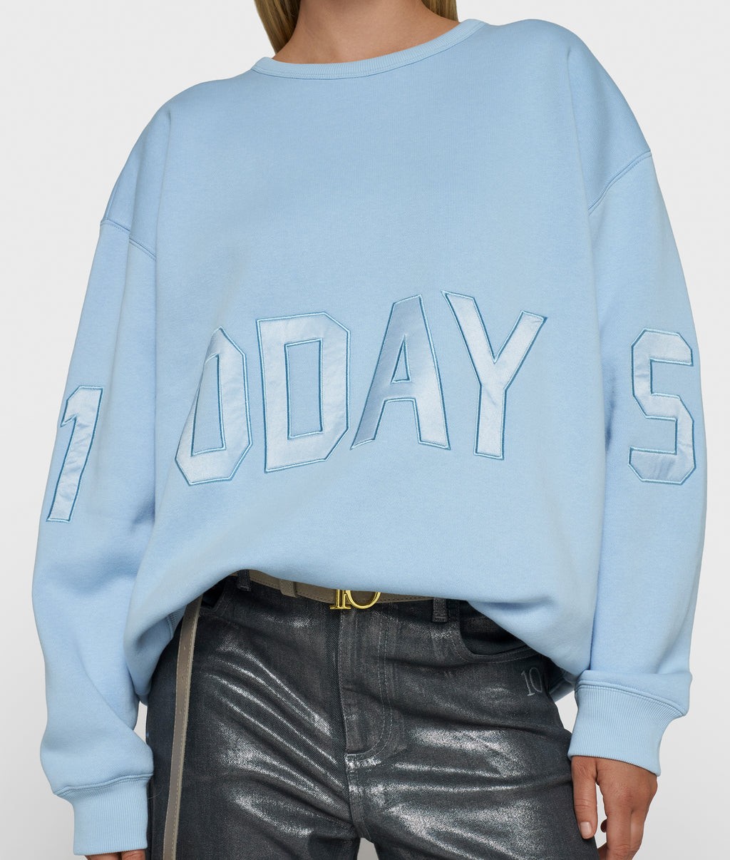 statement sweater | angel blue