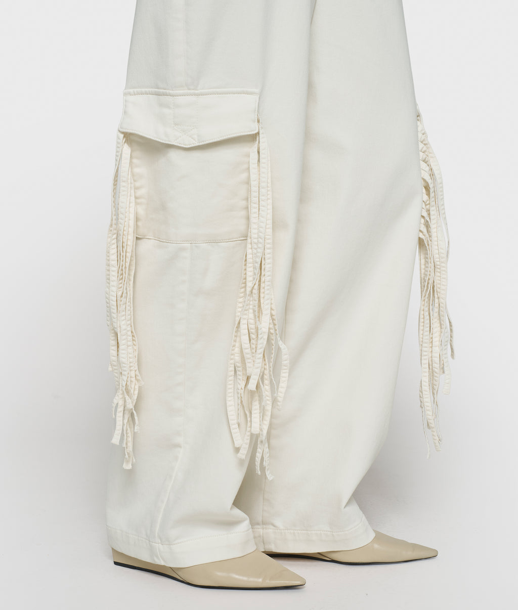 cargo broek met franjes | pearl