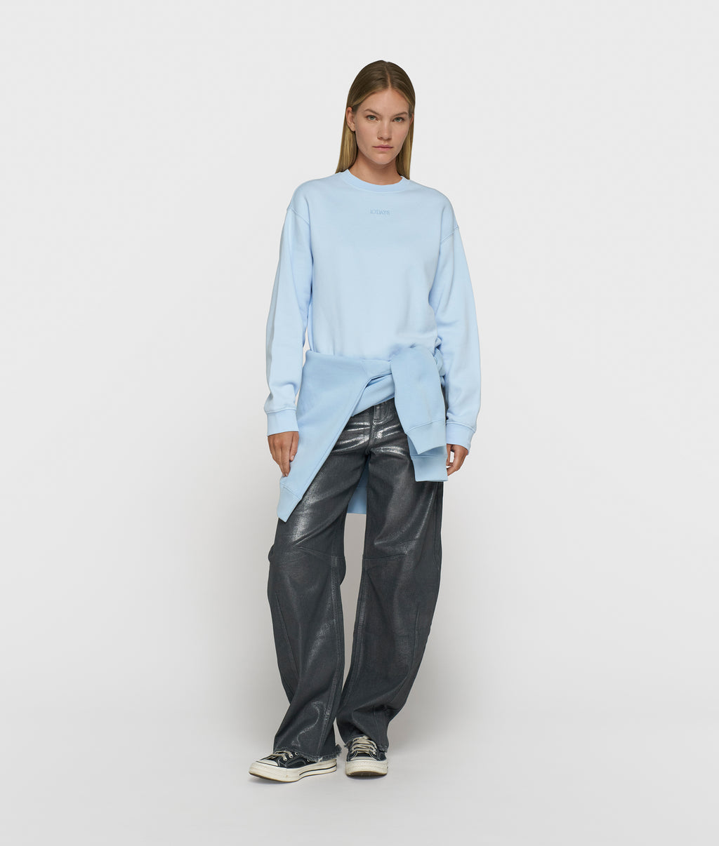 petite statement sweater | angel blue