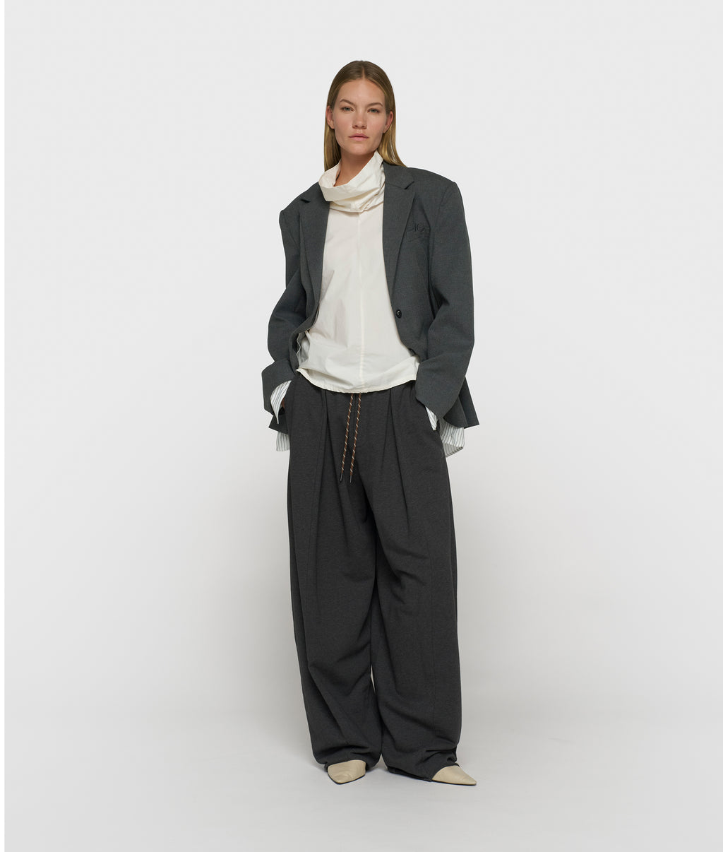 gedrapeerde fleece top | ecru