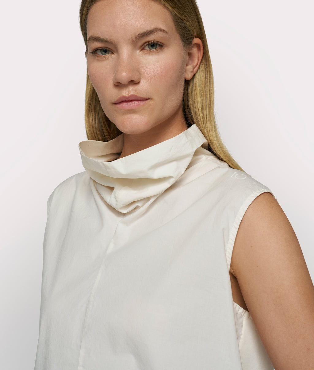 gedrapeerde fleece top | ecru